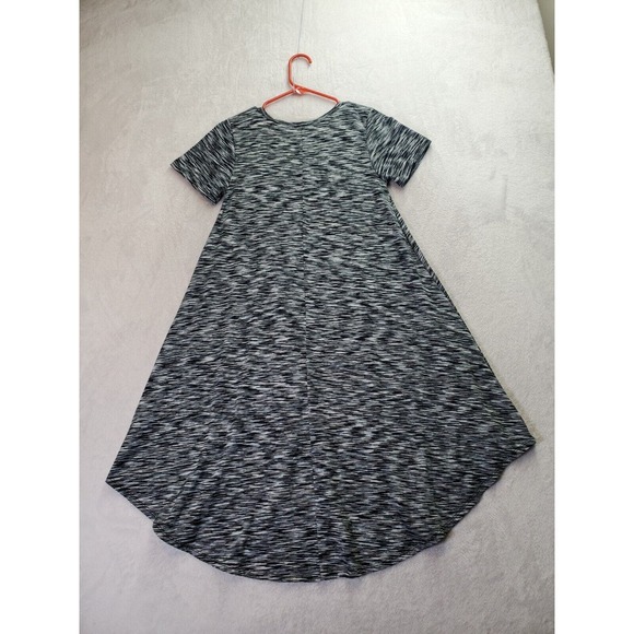 LuLaRoe T Shirt Dress Women 2XS Gray Space Dye Polyester Short Sleeve Round Neck - Picture 2 of 7